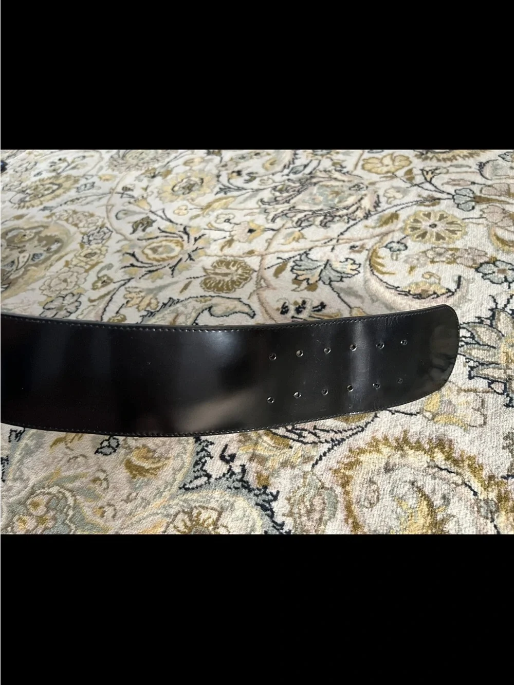 Furla Patent Leather Black Wide Black Belt Silver Buckle S / M Italy 75 vintage